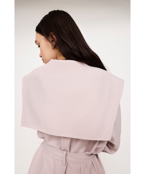 SLY（スライ）の「BIG COLLAR LIGHT TRENCH ビッグカラー ライト トレンチコート スプリングコート 春アウター ロングコート イージーケア お手入れ簡単 シワになりにくい（トレンチコート・レディース・グレー/ライトパープル/アイボリー・FREE）」の21枚目の写真