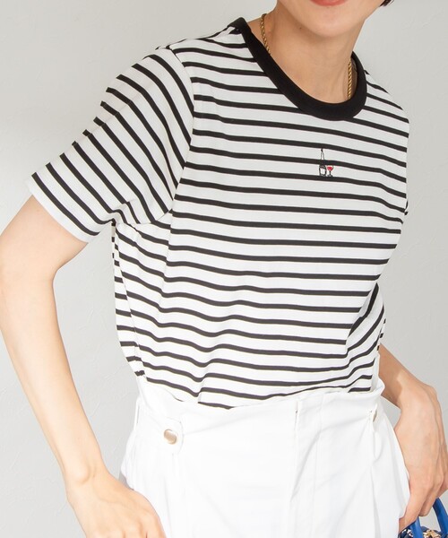 NOLLEY’S(ノーリーズ)の「Parisienne Tシャツ(Tシャツ/カットソー・レディース・キナリ/ホワイト/オフホワイト/ホワイト系その他5/ホワイト系その他4/ネイビー・38)」の5枚目の写真