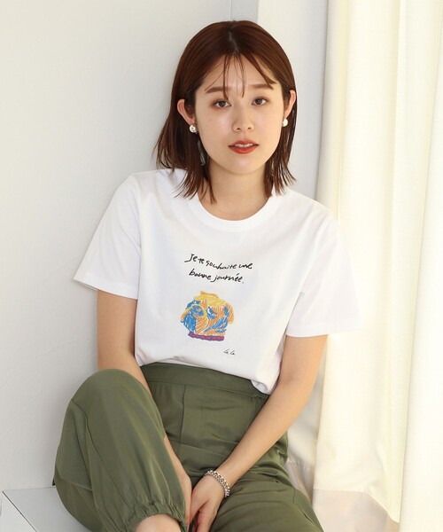 NOLLEY’S(ノーリーズ)の「Parisienne Tシャツ(Tシャツ/カットソー・レディース・キナリ/ホワイト/オフホワイト/ホワイト系その他5/ホワイト系その他4/ネイビー・38)」の7枚目の写真