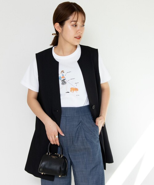 NOLLEY’S(ノーリーズ)の「Parisienne Tシャツ(Tシャツ/カットソー・レディース・キナリ/ホワイト/オフホワイト/ホワイト系その他5/ホワイト系その他4/ネイビー・38)」の16枚目の写真