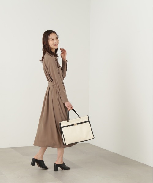 N.(N. Natural Beauty Basic)(エヌエヌナチュラルビューティーベーシック)の「◆ベルト付A4トートバッグ(トートバッグ・レディース・ホワイト/ブラウン・フリ-)」の4枚目の写真