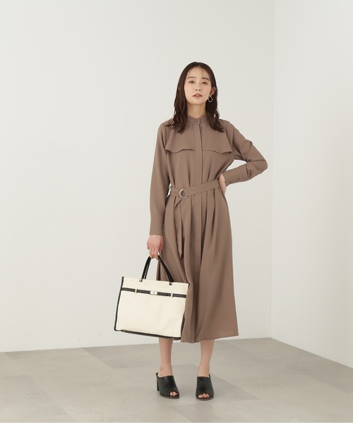 N.(N. Natural Beauty Basic)(エヌエヌナチュラルビューティーベーシック)の「◆ベルト付A4トートバッグ(トートバッグ・レディース・ホワイト/ブラウン・フリ-)」の6枚目の写真