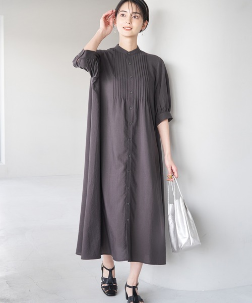 ROPE' PICNIC（ロペピクニック）の「ピンタックワンピース（ワンピース・レディース・ベージュ/チャコールグレー/ライトグリーン/ネイビー・38）」の19枚目の写真