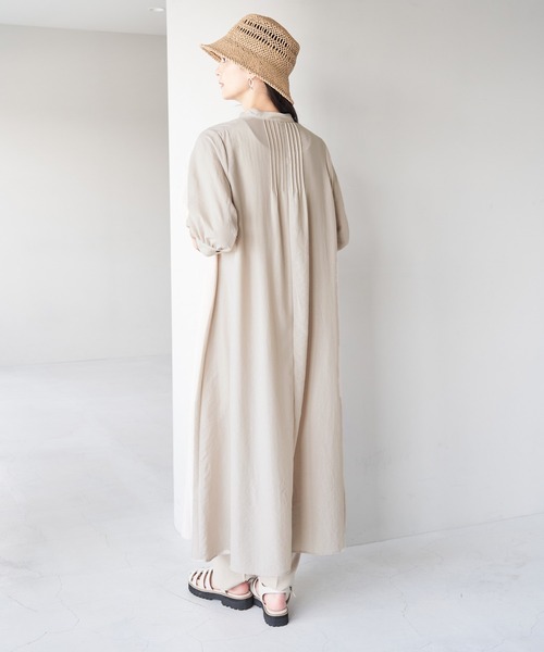 ROPE' PICNIC（ロペピクニック）の「ピンタックワンピース（ワンピース・レディース・ベージュ/チャコールグレー/ライトグリーン/ネイビー・38）」の5枚目の写真