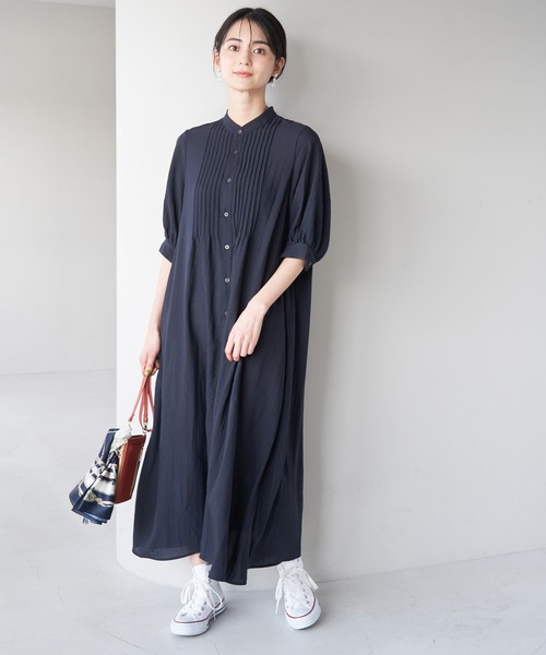 ROPE' PICNIC（ロペピクニック）の「ピンタックワンピース（ワンピース・レディース・ベージュ/チャコールグレー/ライトグリーン/ネイビー・38）」の17枚目の写真