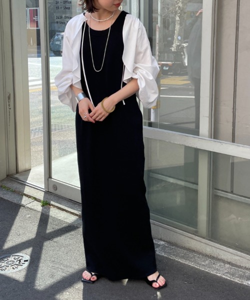 Omekashi（オメカシ）の「アメスリテレコワンピース（ワンピース・レディース・ベージュ/ブラック/アイボリー・36/38）」の7枚目の写真