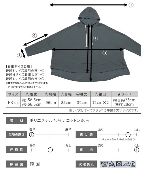 reca(レカ)の「スウェットフーディー(パーカー・レディース・オートミール/チャコール・FREE)」の19枚目の写真