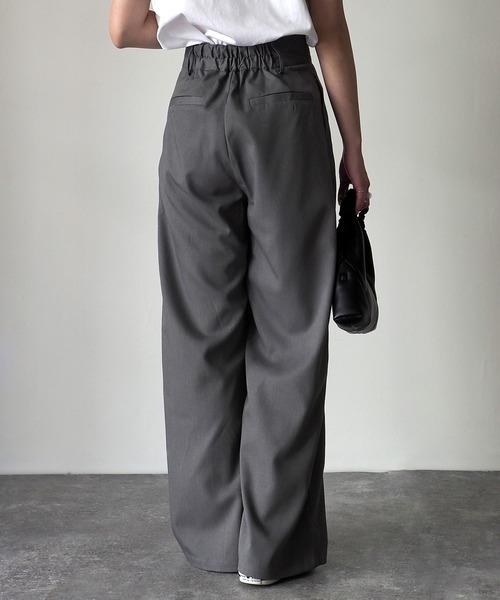 Riberry（リベリー）の「重ねタックパンツ（スラックス・レディース・ブラック/グレー・FREE）」の8枚目の写真