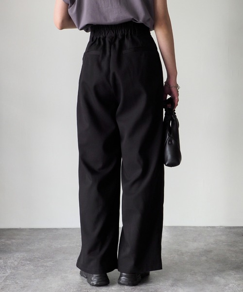 Riberry（リベリー）の「重ねタックパンツ（スラックス・レディース・ブラック/グレー・FREE）」の5枚目の写真