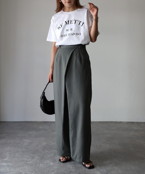 Riberry（リベリー）の「重ねタックパンツ（スラックス・レディース・ブラック/グレー・FREE）」の21枚目の写真