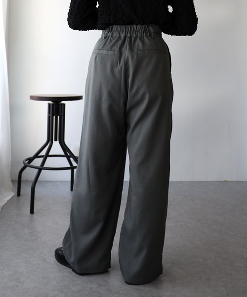 Riberry（リベリー）の「重ねタックパンツ（スラックス・レディース・ブラック/グレー・FREE）」の15枚目の写真