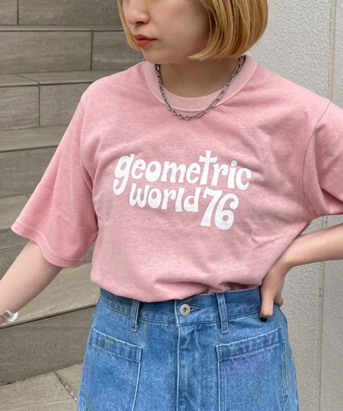 CIAOPANIC（チャオパニック）の「スラブロゴプリントT（Tシャツ/カットソー・レディース・チャコールグレー/オフホワイト/ピンク・FREE）」の3枚目の写真