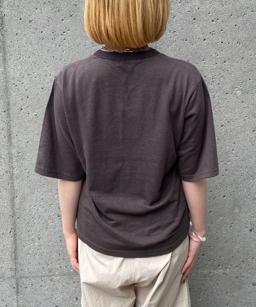 CIAOPANIC（チャオパニック）の「スラブロゴプリントT（Tシャツ/カットソー・レディース・チャコールグレー/オフホワイト/ピンク・FREE）」の19枚目の写真