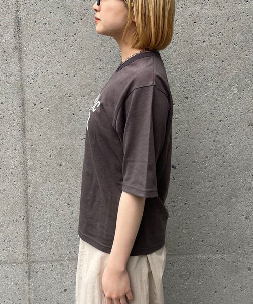 CIAOPANIC（チャオパニック）の「スラブロゴプリントT（Tシャツ/カットソー・レディース・チャコールグレー/オフホワイト/ピンク・FREE）」の18枚目の写真