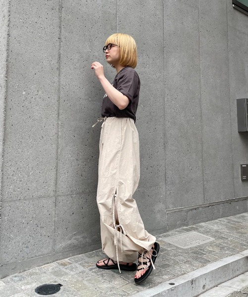 CIAOPANIC（チャオパニック）の「スラブロゴプリントT（Tシャツ/カットソー・レディース・チャコールグレー/オフホワイト/ピンク・FREE）」の9枚目の写真