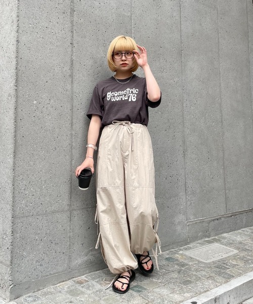 CIAOPANIC（チャオパニック）の「スラブロゴプリントT（Tシャツ/カットソー・レディース・チャコールグレー/オフホワイト/ピンク・FREE）」の7枚目の写真