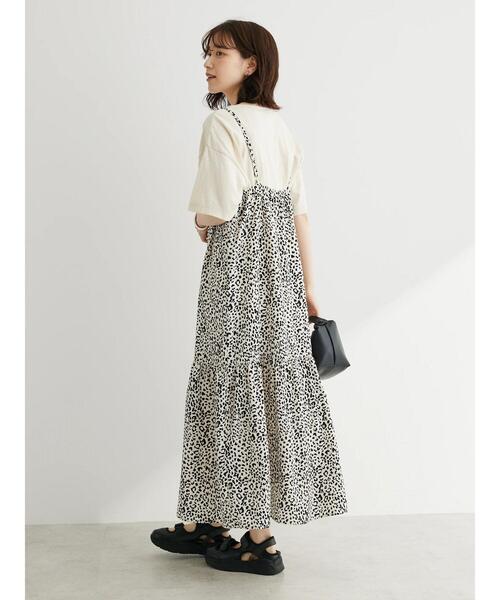 Green Parks(グリーンパークス)の「・ELENCARE DUE レオパードキャミワンピ(ワンピース・レディース・ベージュ/オフホワイト/ブラック・FREE)」の6枚目の写真