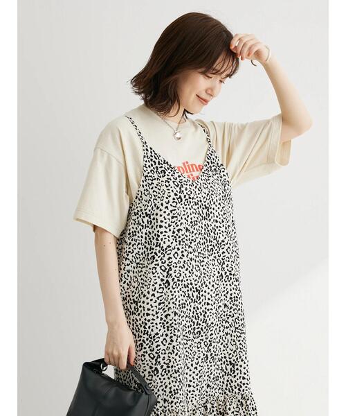 Green Parks(グリーンパークス)の「・ELENCARE DUE レオパードキャミワンピ(ワンピース・レディース・ベージュ/オフホワイト/ブラック・FREE)」の8枚目の写真