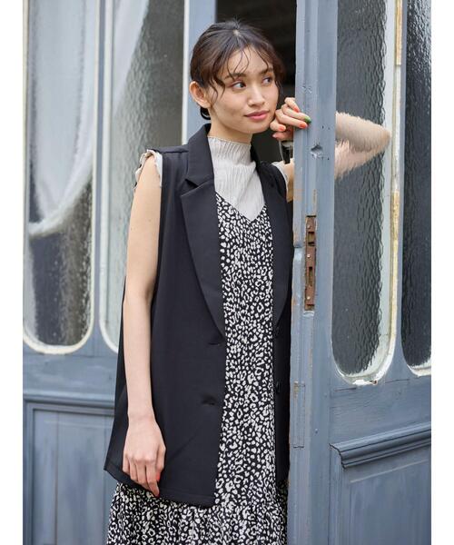 Green Parks(グリーンパークス)の「・ELENCARE DUE レオパードキャミワンピ(ワンピース・レディース・ベージュ/オフホワイト/ブラック・FREE)」の12枚目の写真