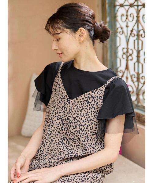 Green Parks(グリーンパークス)の「・ELENCARE DUE レオパードキャミワンピ(ワンピース・レディース・ベージュ/オフホワイト/ブラック・FREE)」の13枚目の写真