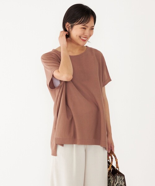 SHIPS Colors(シップス カラーズ)の「SHIPS Colors:〈手洗い可能〉ニット ポンチョ(ニット/セーター・レディース・キャメル/ブラック/ライトグレー・ONE SIZE)」の14枚目の写真