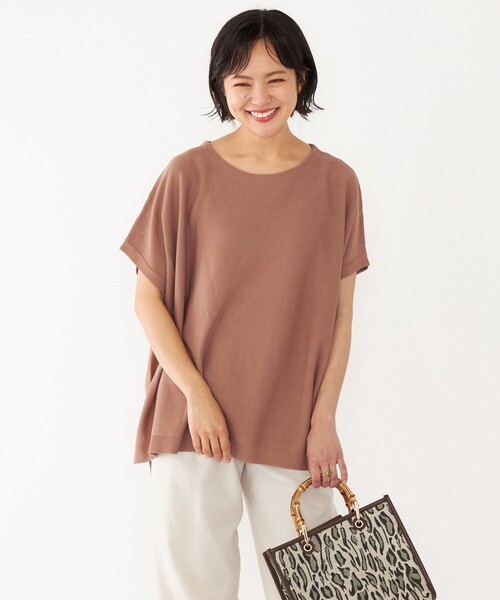 SHIPS Colors(シップス カラーズ)の「SHIPS Colors:〈手洗い可能〉ニット ポンチョ(ニット/セーター・レディース・キャメル/ブラック/ライトグレー・ONE SIZE)」の12枚目の写真