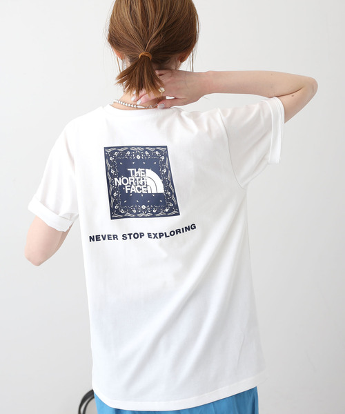 【未使用に近い】SLOBE IENA ホワイト 半袖シャツ フリーサイズ THE NORTH FACE / ザ ノースフェイス】 S/S Bandana Square Logo