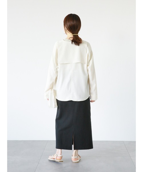 ehka sopo（エヘカソポ）の「セーラーカラーチャイナボタンブラウス（シャツ/ブラウス・レディース・ブラック/キナリ/グリーン/ピンク・ﾌﾘ-）」の16枚目の写真