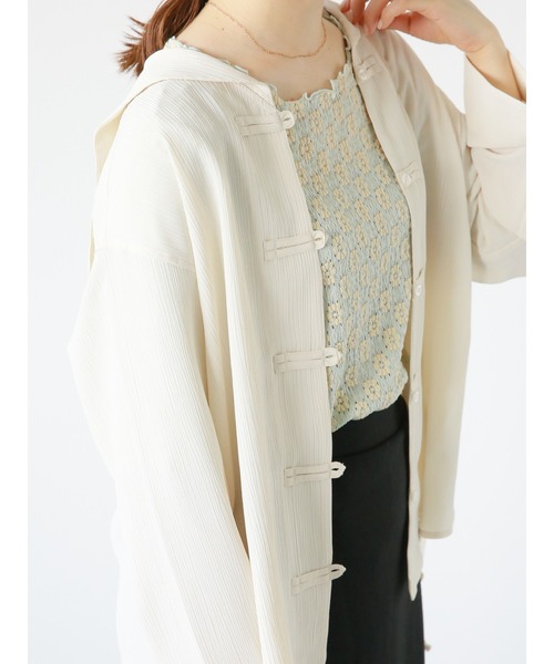 ehka sopo（エヘカソポ）の「セーラーカラーチャイナボタンブラウス（シャツ/ブラウス・レディース・ブラック/キナリ/グリーン/ピンク・ﾌﾘ-）」の21枚目の写真