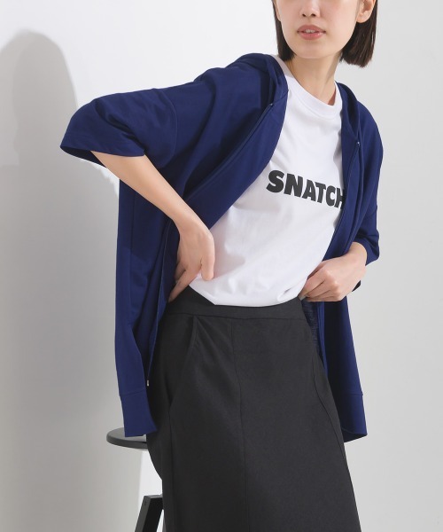 OMNES（オムネス）の「接触冷感オーバーサイズジップパーカー（パーカー・レディース・ホワイト/ブルー/モカ/イエロー/チャコールグレー/ブラック/グレー/チャコールグレー×ブラック/ホワイト系その他/キャメル/ネイビー/ラベンダー/ブラウン/グリーン/ブルー系その他・FREE）」の10枚目の写真