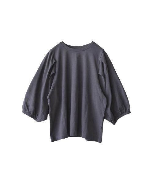 e-zakkamania stores（イーザッカマニアストアーズ）の「ボリュームスリーブ カットソー（Tシャツ/カットソー・レディース・ネイビー/ブラック/オフホワイト/ライトカーキ・M）」の22枚目の写真