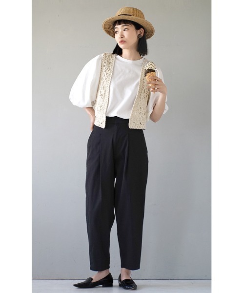 e-zakkamania stores（イーザッカマニアストアーズ）の「ボリュームスリーブ カットソー（Tシャツ/カットソー・レディース・ネイビー/ブラック/オフホワイト/ライトカーキ・M）」の12枚目の写真