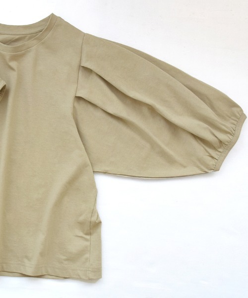 e-zakkamania stores（イーザッカマニアストアーズ）の「ボリュームスリーブ カットソー（Tシャツ/カットソー・レディース・ネイビー/ブラック/オフホワイト/ライトカーキ・M）」の18枚目の写真