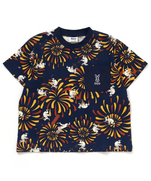BREEZE(ブリーズ)の「DODコラボ めちゃもえ花火柄ポケットTシャツ(コドモ)(Tシャツ/カットソー・キッズ・オフホワイト/カーキ/ネイビー・130/110/150/90/120/100/140/80)」の4枚目の写真