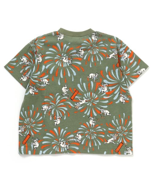 BREEZE(ブリーズ)の「DODコラボ めちゃもえ花火柄ポケットTシャツ(コドモ)(Tシャツ/カットソー・キッズ・オフホワイト/カーキ/ネイビー・130/110/150/90/120/100/140/80)」の6枚目の写真