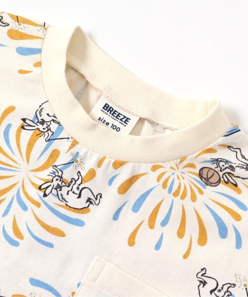 BREEZE(ブリーズ)の「DODコラボ めちゃもえ花火柄ポケットTシャツ(コドモ)(Tシャツ/カットソー・キッズ・オフホワイト/カーキ/ネイビー・130/110/150/90/120/100/140/80)」の10枚目の写真