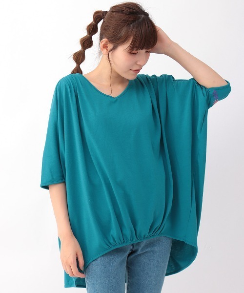 チチカカ（チチカカ）の「フラワー刺繍ドルマンチュニック（Tシャツ/カットソー・レディース・マスタード/ブラック/グリーン・FREE）」の11枚目の写真