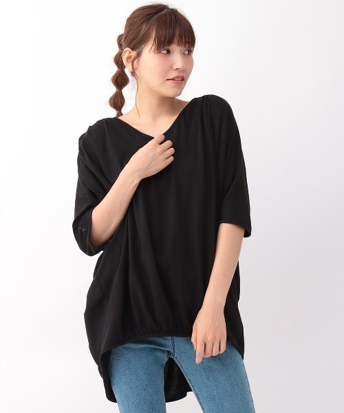 チチカカ（チチカカ）の「フラワー刺繍ドルマンチュニック（Tシャツ/カットソー・レディース・マスタード/ブラック/グリーン・FREE）」の12枚目の写真