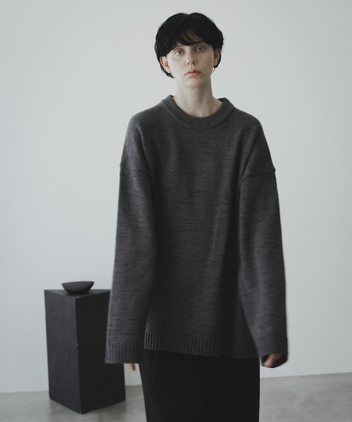 remer（リメール）の「loose wool blend over knit / ルーズウール混オーバーニット（ニット/セーター・メンズ・ブラック/ブラック系その他/グレー/グレイッシュベージュ/チャコールグレー・SMALL/LARGE/MEDIUM）」の21枚目の写真