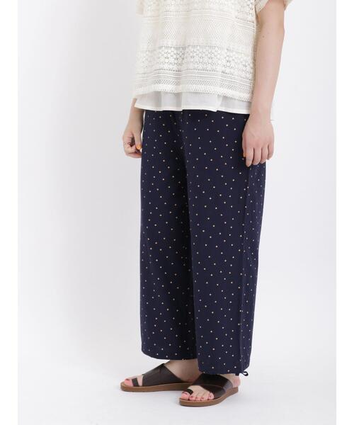 Samansa Mos2(サマンサ モスモス)の「レーヨン混裾絞り2WAYパンツ(その他パンツ・レディース・イエロー/ネイビー/ベージュ/ブラック・F)」の4枚目の写真