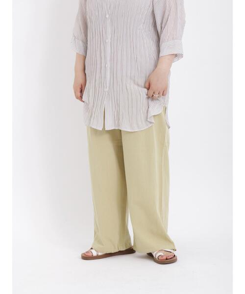 Samansa Mos2(サマンサ モスモス)の「レーヨン混裾絞り2WAYパンツ(その他パンツ・レディース・イエロー/ネイビー/ベージュ/ブラック・F)」の13枚目の写真
