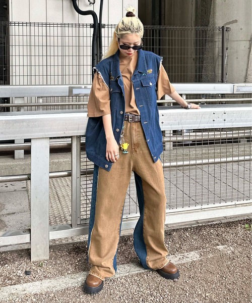 sedacle（セダクル）の「カットオフデニムワッペンベスト（ベスト