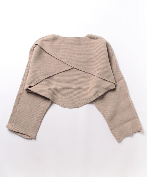 Ayla（アイラ）の「cross short knit（ニット/セーター・レディース・ベージュ/グレー・FREE）」の3枚目の写真