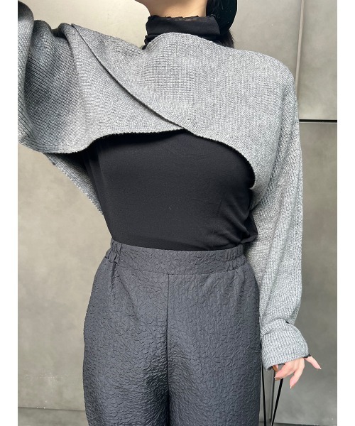 Ayla（アイラ）の「cross short knit（ニット/セーター・レディース・ベージュ/グレー・FREE）」の12枚目の写真