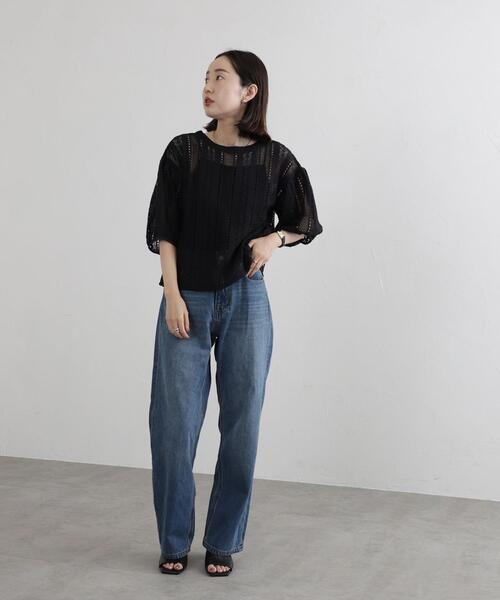 coen（コーエン）の「【WEB限定】2WAYクラフトレースボリュームスリーブブラウス（シャツ/ブラウス・レディース・ブラック/オフホワイト・M/L）」の6枚目の写真