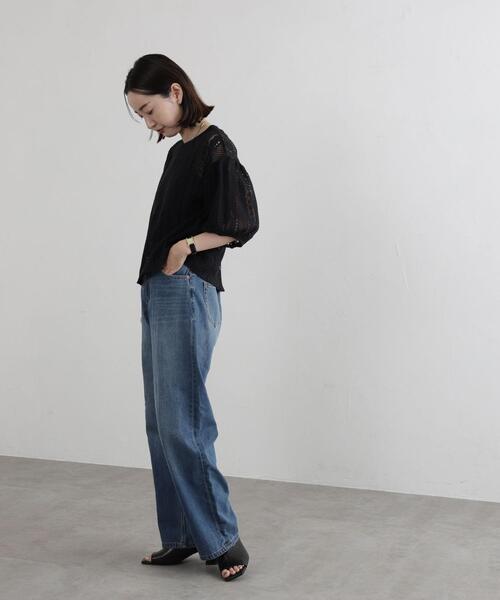 coen（コーエン）の「【WEB限定】2WAYクラフトレースボリュームスリーブブラウス（シャツ/ブラウス・レディース・ブラック/オフホワイト・M/L）」の7枚目の写真