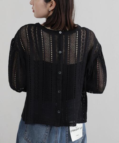 coen（コーエン）の「【WEB限定】2WAYクラフトレースボリュームスリーブブラウス（シャツ/ブラウス・レディース・ブラック/オフホワイト・M/L）」の11枚目の写真