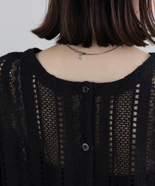 coen（コーエン）の「【WEB限定】2WAYクラフトレースボリュームスリーブブラウス（シャツ/ブラウス・レディース・ブラック/オフホワイト・M/L）」の12枚目の写真