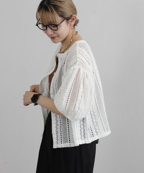 coen（コーエン）の「【WEB限定】2WAYクラフトレースボリュームスリーブブラウス（シャツ/ブラウス・レディース・ブラック/オフホワイト・M/L）」の16枚目の写真