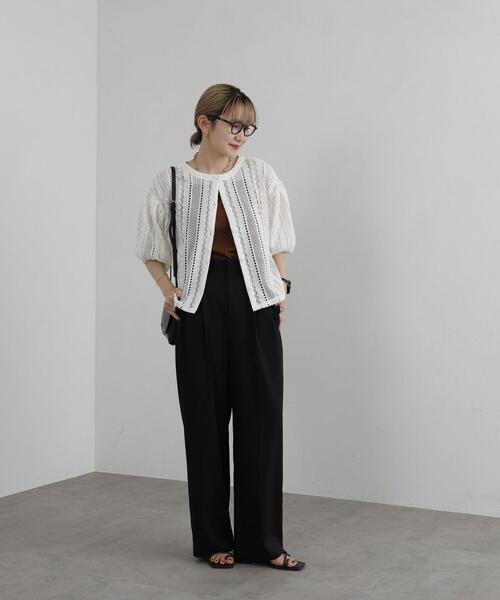 coen（コーエン）の「【WEB限定】2WAYクラフトレースボリュームスリーブブラウス（シャツ/ブラウス・レディース・ブラック/オフホワイト・M/L）」の17枚目の写真